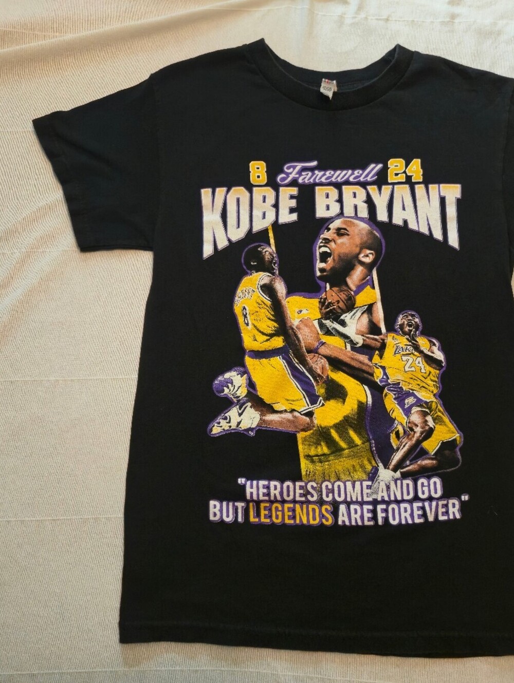 Kobe Bryant Farewell Tribute Black T-Shirt Size Small